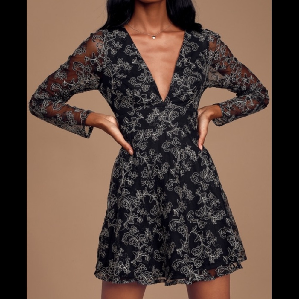 Lulus - Enraptured Embroidered Dress